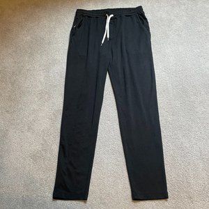 Vuori Ponto Performance Pant Mens Large Black Sweats Relaxed Drawstring Pockets